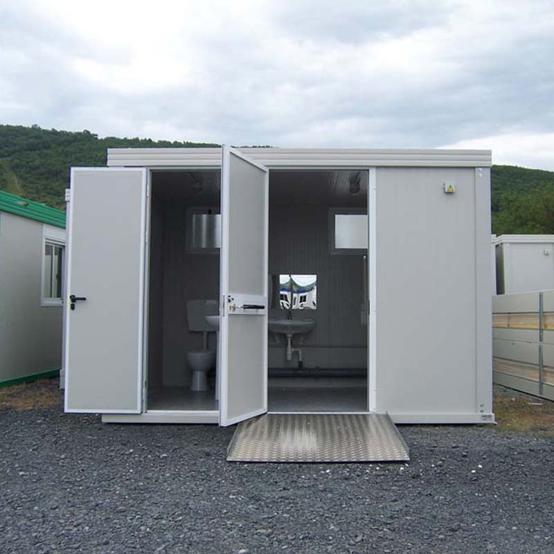 Bloco sanitário PMR novo com WC PMR, lavatório PMR, WC padrão e lavatório – Image 2