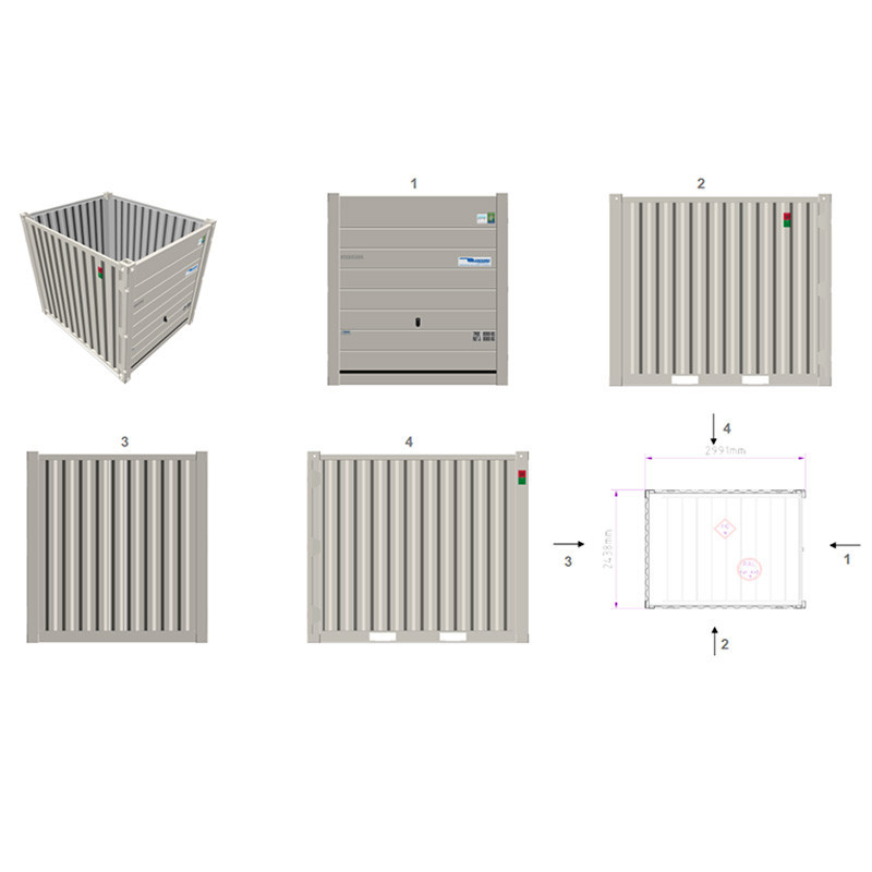 CONTÊINER DE ARMAZENAMENTO DE 10 PÉS COM ABERTURA DE PORTA SECCIONAL DE GARAGEM – Image 2